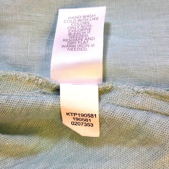 EUC J.Jill Love Linen Split Neck Oversized Linen Tunic Sz. S [6-8] Soft Green - Picture 5 of 10